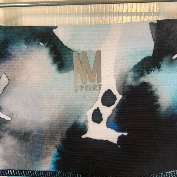 Nicole Miller Sport Size Small Athletic Leggings Blue Black Watercolor Print - Picture 6 of 7